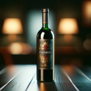 Bottle of Zinfandel red wine