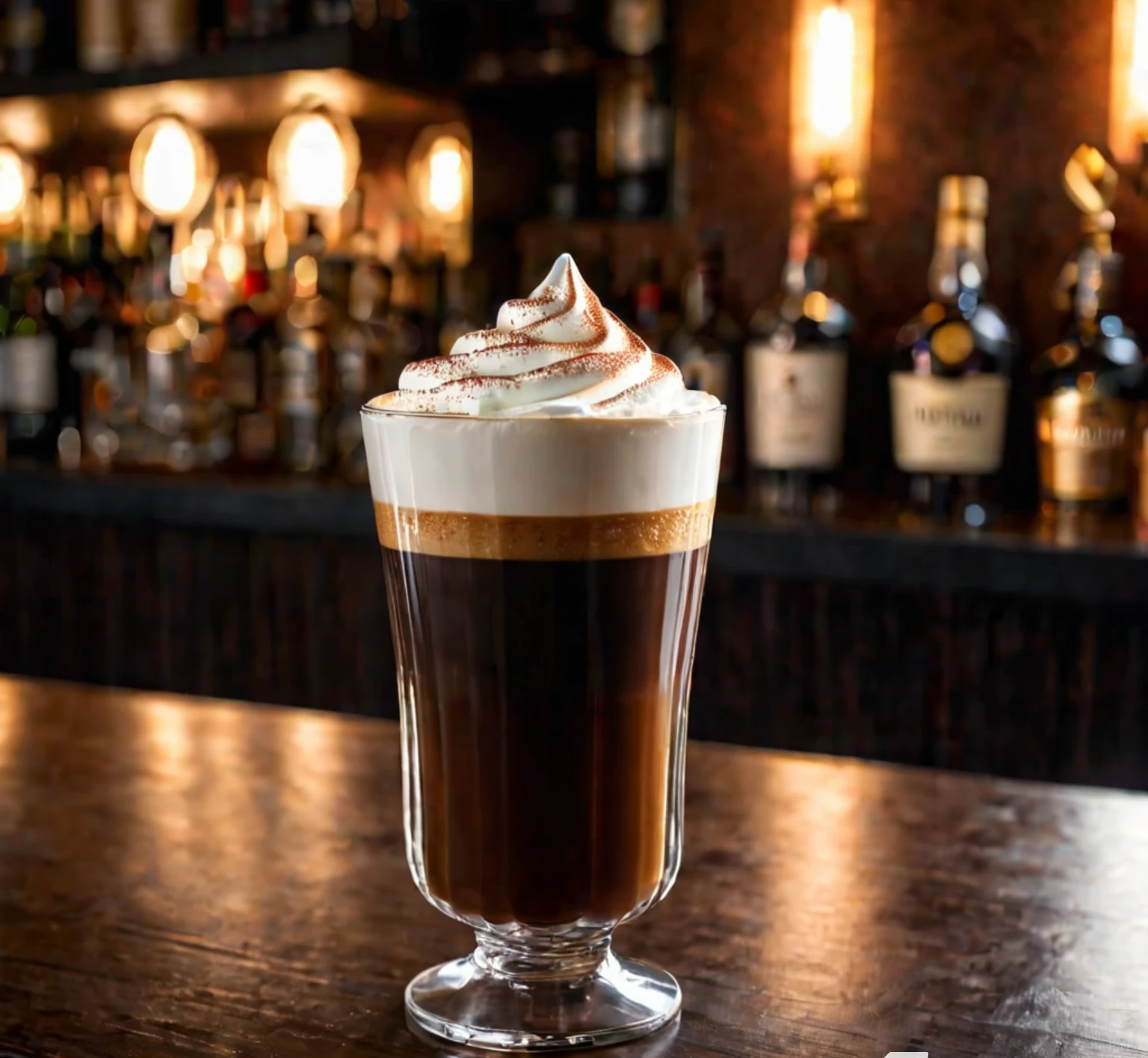 Irish coffee cocktail