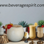 Healthy mocktail made with dates, cashew nuts, and banana served in a tall glass”