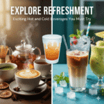 Hot and cold beverages – classic hot coffee varieties including espresso, latte, and cappuccino